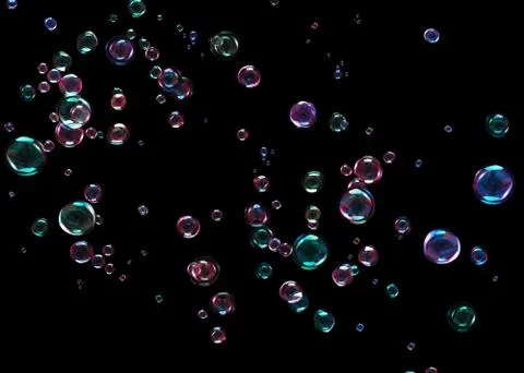 Bubbles on black background Stock Photos