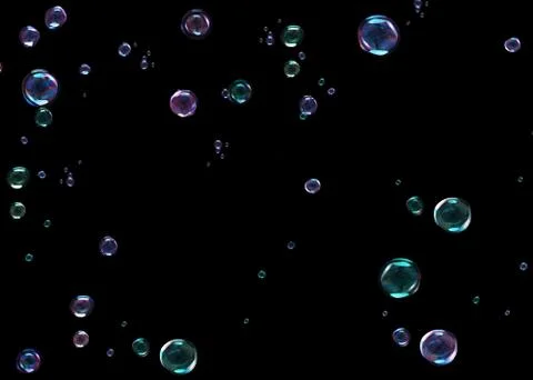 Bubbles on black background Stock Photos