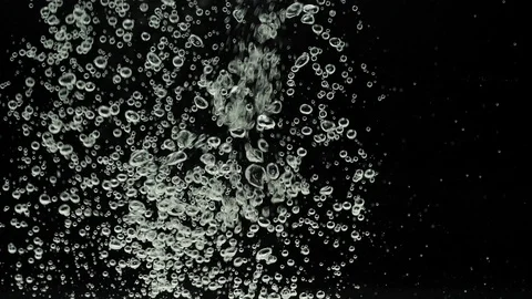 Bubbles on black Stock Footage 87681718