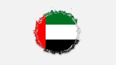 Bubbles in black red green white colors formed round form flag of UAE. Isolated Stock Illustration