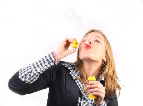Bubbles blowing Stock Photos