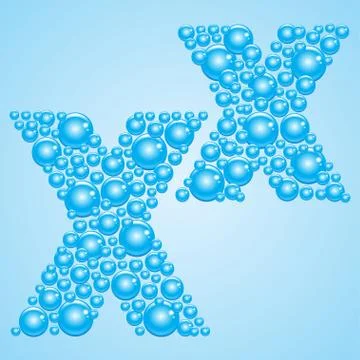 Bubbles in blue. Alphabet of bubbles. Eps 10. 스톡 일러스트