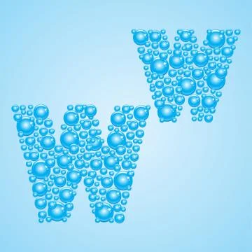 Bubbles in blue. Alphabet of bubbles. Eps 10. Illustrazione stock