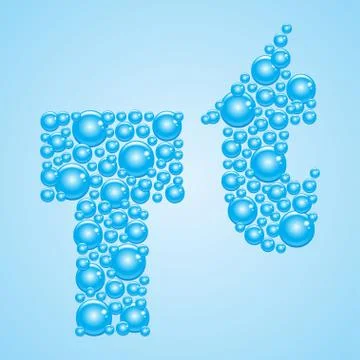 Bubbles in blue. Alphabet of bubbles. Eps 10. Illustrazione stock