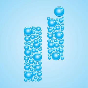Bubbles in blue. Alphabet of bubbles. Eps 10. Stock Illustration