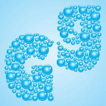 Bubbles in blue. Alphabet of bubbles. Eps 10. Stock Illustration