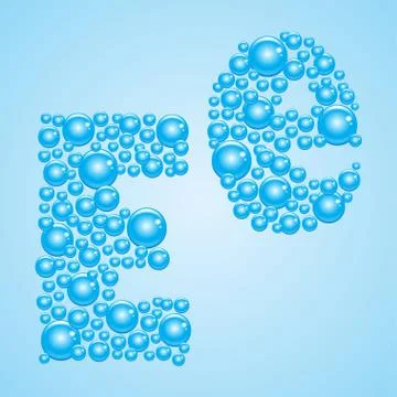 Bubbles in blue. Alphabet of bubbles. Eps 10. Illustrazione stock