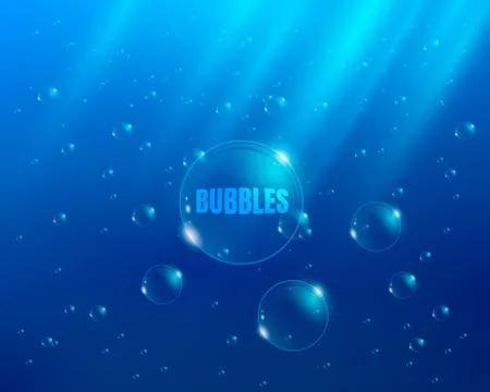 Bubbles blue background Stock Illustration