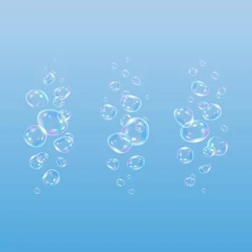 Bubbles on blue background Ilustração Stock