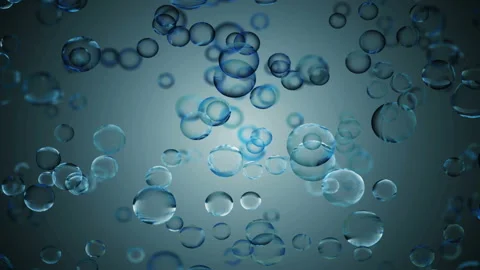 Bubbles on a blue glass 4k Stock Footage 90995861