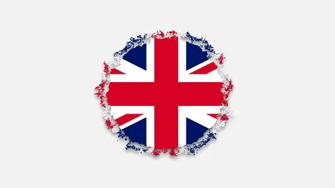 Bubbles in blue red and white colors formed round form flag of Great Britain Stock-Illustration