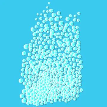 Bubbles blue texture. Foam vector sketch illustration. Stock Illustration