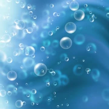 Bubbles in the blue water Stock Illustration
