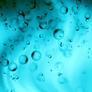 Bubbles in the blue water Stock Photos