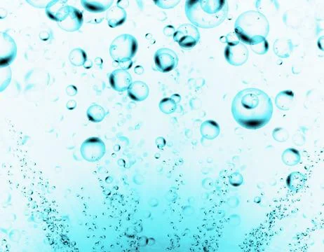 Bubbles in the blue water Stock Photos