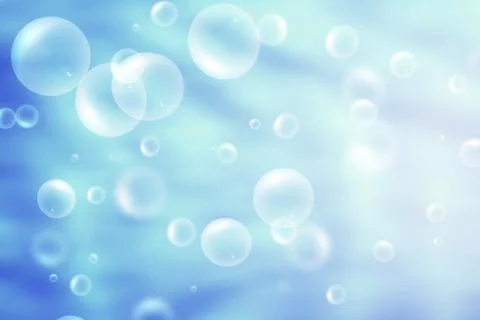 Bubbles in the blue water Stock Photos