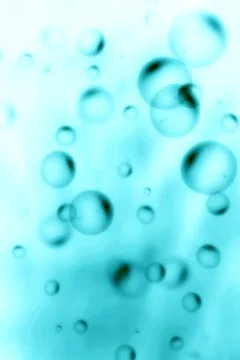 Bubbles in the blue water Stock Photos