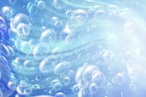 Bubbles in the blue water Stock Photos