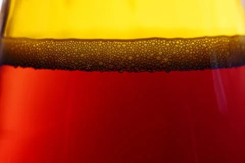 Bubbles in the bootle of the beer Stock Photos