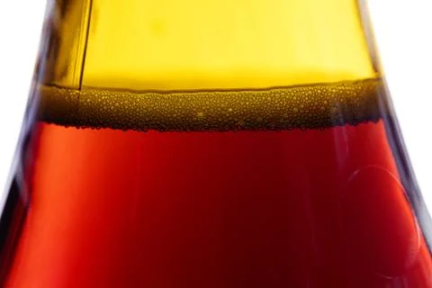 Bubbles in the bootle of the beer Stock Photos