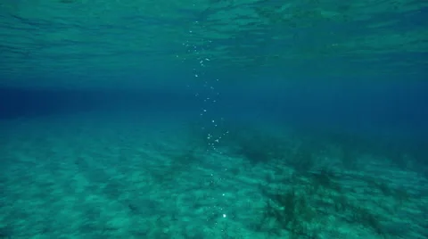 Bubbles on the bottom of the sea Vidéo 68806323