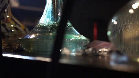 Bubbles bubbles in a hookah close-up. slow motion Stock Footage 87247207