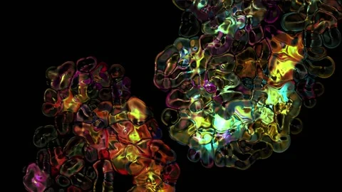 Bubbles Burst | Magic Fluid Particles Explosion Animation Stock Footage 197133218