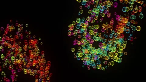 Bubbles Burst | Magic Fluid Particles Explosion Animation Stock Footage 197133220