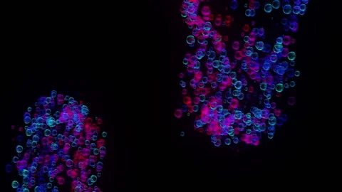 Bubbles Burst | Magic Fluid Particles Explosion Animation Stock Footage 197133222