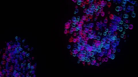 Bubbles Burst | Magic Fluid Particles Explosion Animation Stock Footage 197133224