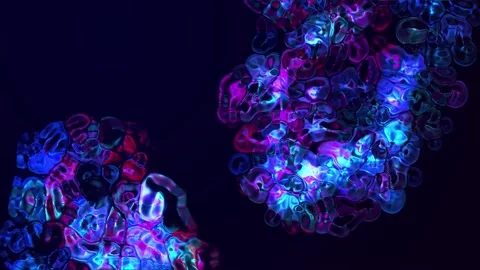 Bubbles Burst | Magic Fluid Particles Explosion Animation Stock Footage 197133226