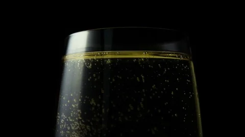 The bubbles in champagne glass Stock Footage 72535429