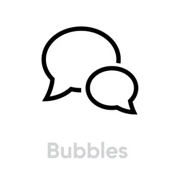Bubbles chat message icon. Editable line vector. Stockillustratie