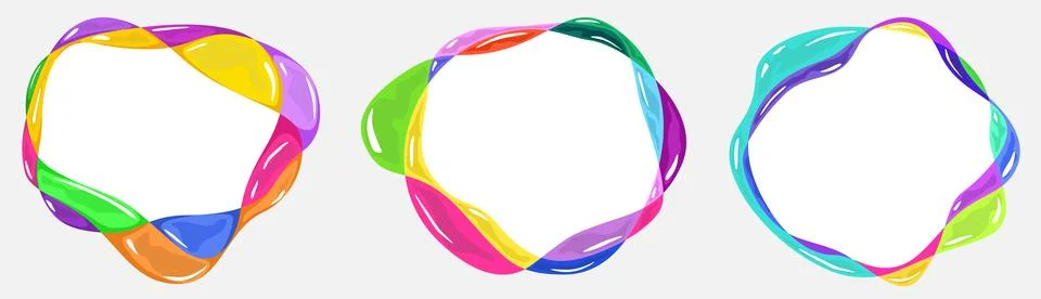 Bubbles circular frame border.  Ring banner. Vector background Stock Illustration