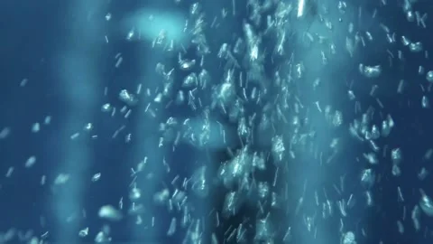 Bubbles Close up in deep olympic swimming pool Stock Footage 135086289