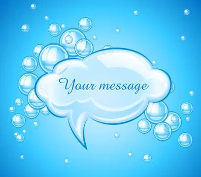 Bubbles cloud in water for message Stock Illustration