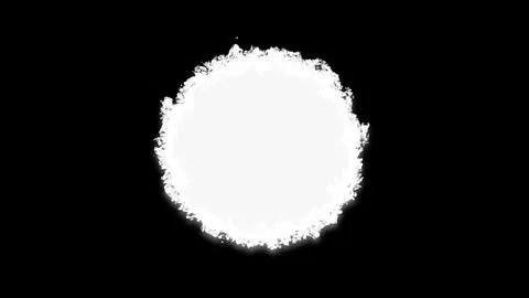 Bubbles colored in white color formed white round empty space. Isolated on black Stock Illustration
