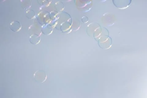 Bubbles colorful background white Stock Photos