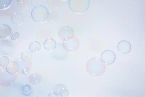 Bubbles colorful background white Stock Photos
