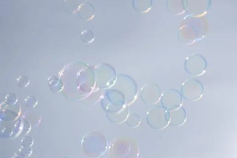 Bubbles colorful background white Stock Photos