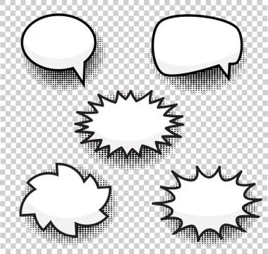 Bubbles comic style vector duddle illustration. Cartoon explosion, speach iso Stock Illustration