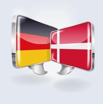 Bubbles, communication and speech in German and Danish Stock Illustration