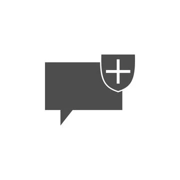 Bubbles of communication with the shield icon. Elements of web icon. Premium Illustrazione stock