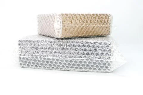 Bubbles covering the box by bubble wrap for protection product cracked white Photos