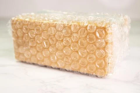 Bubbles covering the box by bubble wrap for protection product Photos