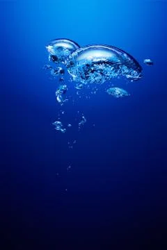 Bubbles from the deep blue - vertical Stock Photos