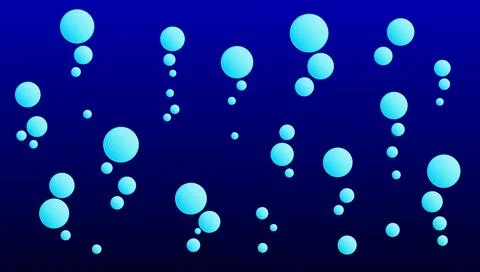 Bubbles on deep water. blue background Stock Illustration