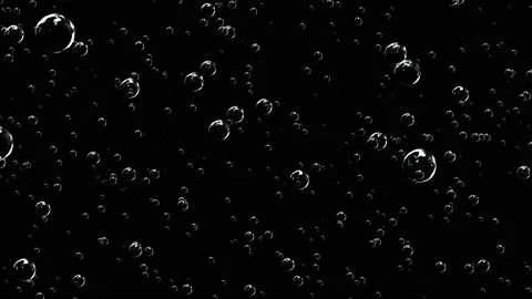 Bubbles of different sizes.Bubbles of champagne thin threads rise to the top Stock Footage 110699395
