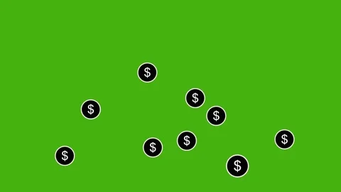 Bubbles of dollar isolated green Stock Footage 338349364