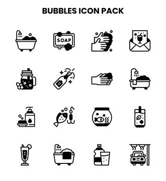Bubbles DuoTone Bundle Icons Pack Illustrazione stock